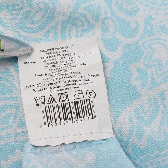 Motherhood Maternity Paisley Top Women Small Belt Blue White Casual Popover Boho - Picture 7 of 15